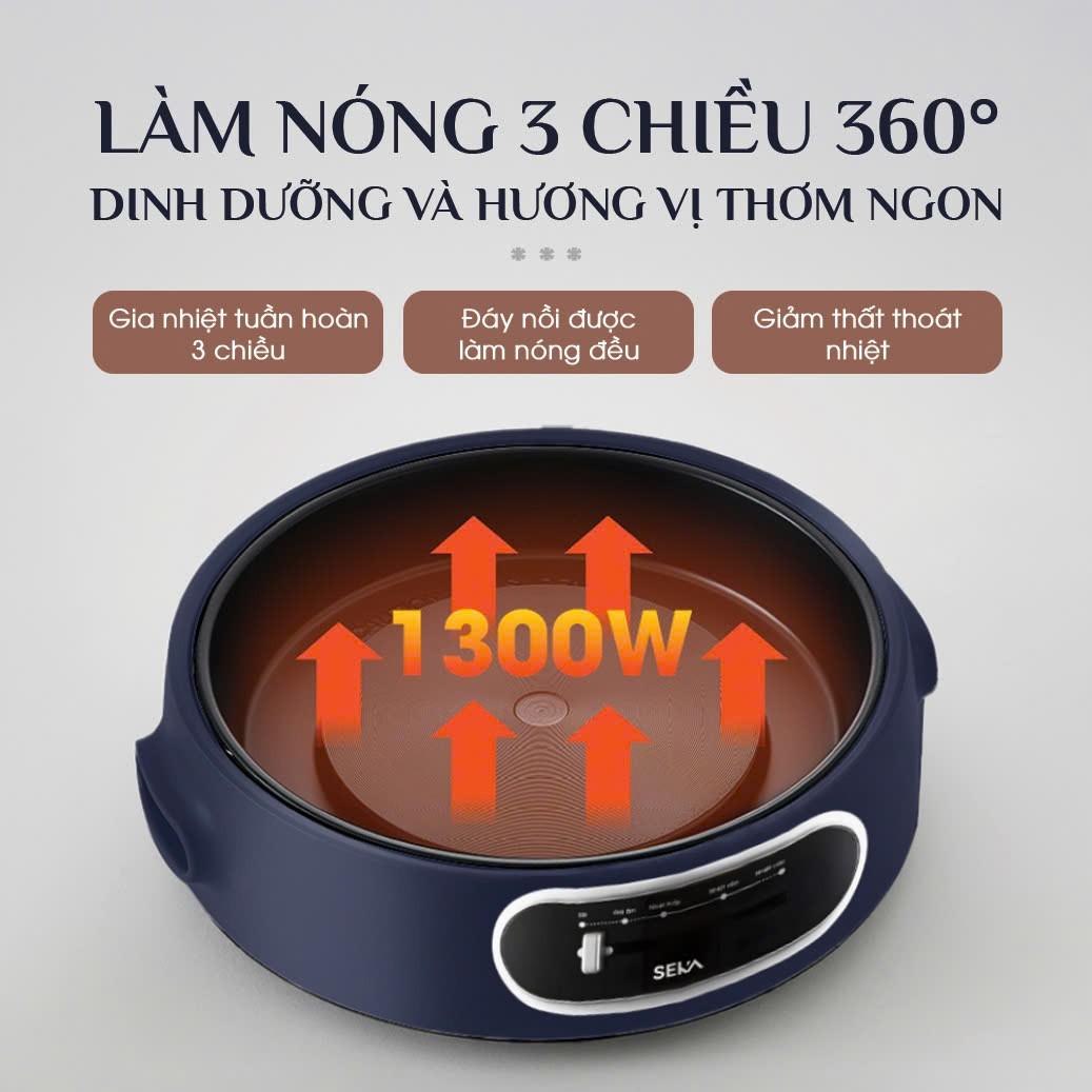 Nồi Lẩu Nướng Đa Năng 2in1 SEKA SK640 Dung Tích 4L, 1300W Lòng Nồi Tháo Rời Dễ Vệ Sinh -  Hàng Chính Hãng