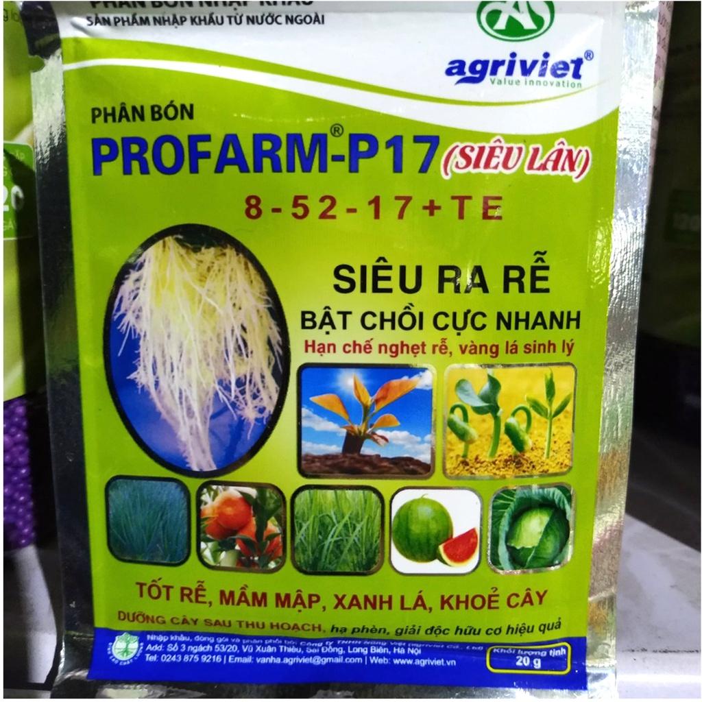 5 gói Phân bón siêu lân Profarm -P17 8- 52-17 + TE siêu ra rễ, bật chồi cực nhanh ngăn nghẹt rễ, chột cây