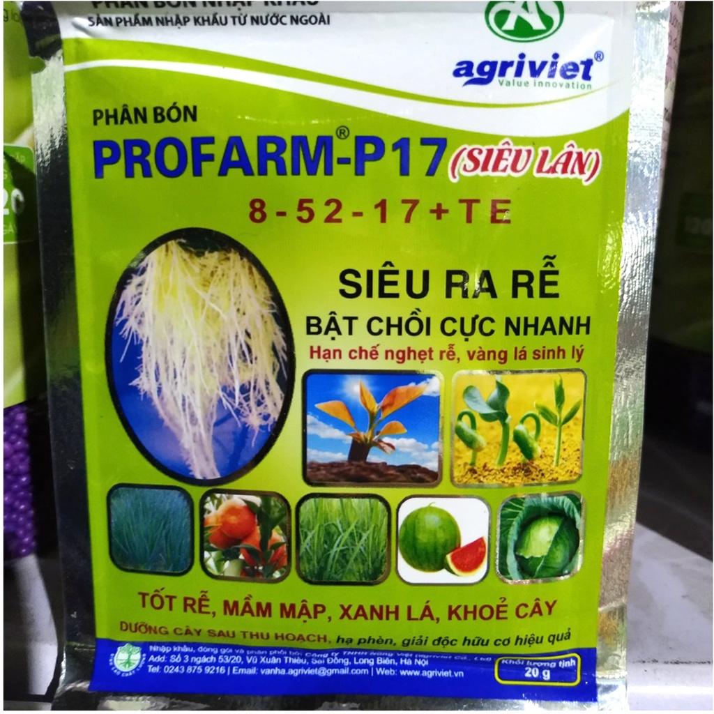 Phân bón siêu lân Profarm -P17 8- 52-17 + TE siêu ra rễ, bật chồi cực nhanh ngăn nghẹt rễ, chột cây