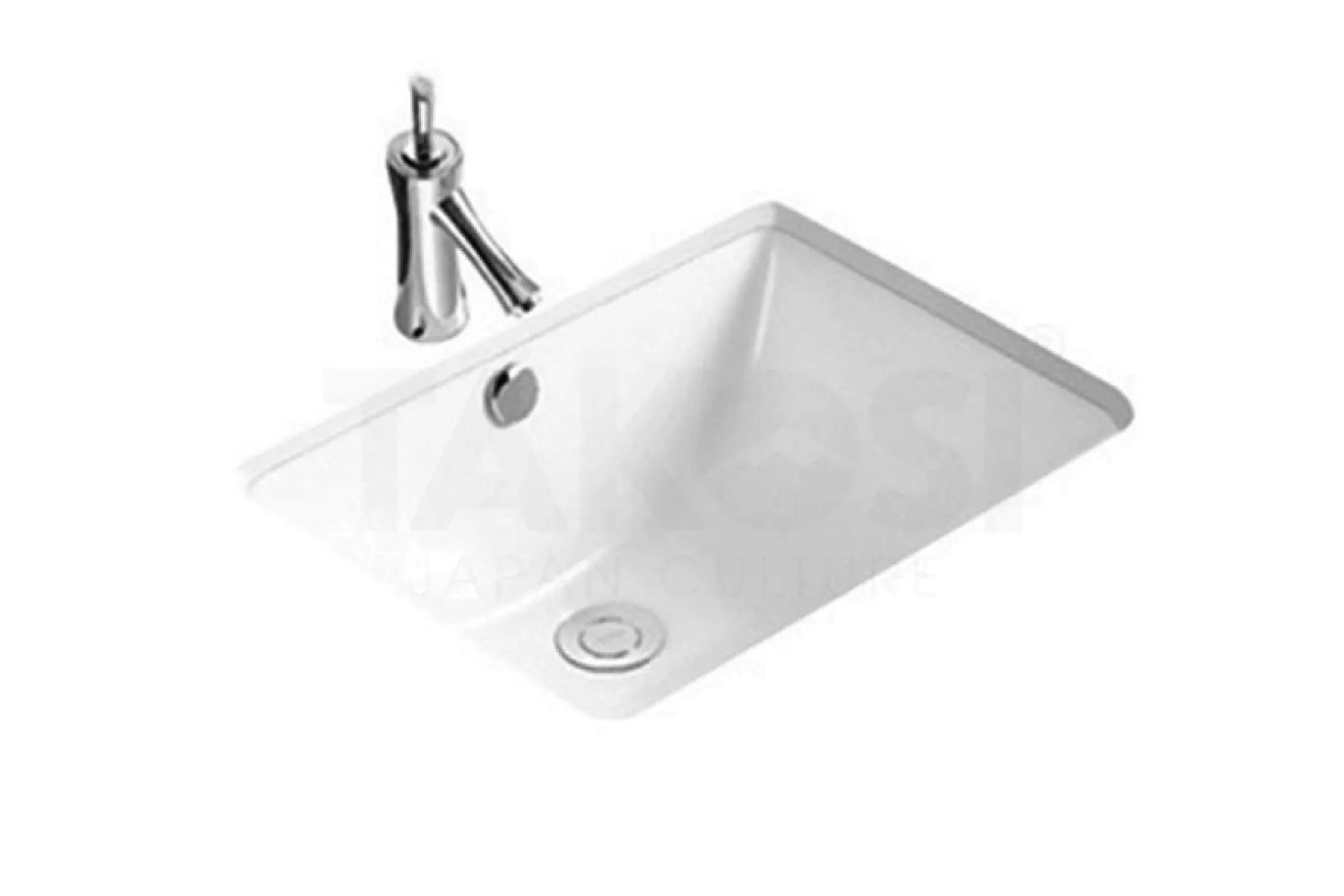 Chậu Lavabo sứ, Chậu rửa mặt phòng tắm Takosi TKC414 Chữ Nhật Âm Bàn Dùng Gia Đình, Khách Sạn - Hàng Chính Hãng Bảo Hành 10 năm