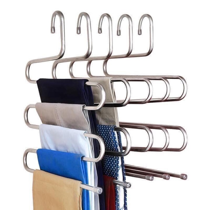 Móc treo quần ,khăn, caravat 5 tầng bằng ruột gà inox