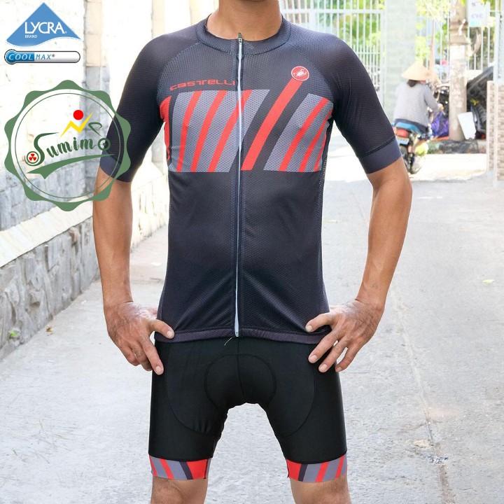 Bộ quần áo đi xe đạp size XL cho Nam - Quần áo LYCRA quần bỉm gel