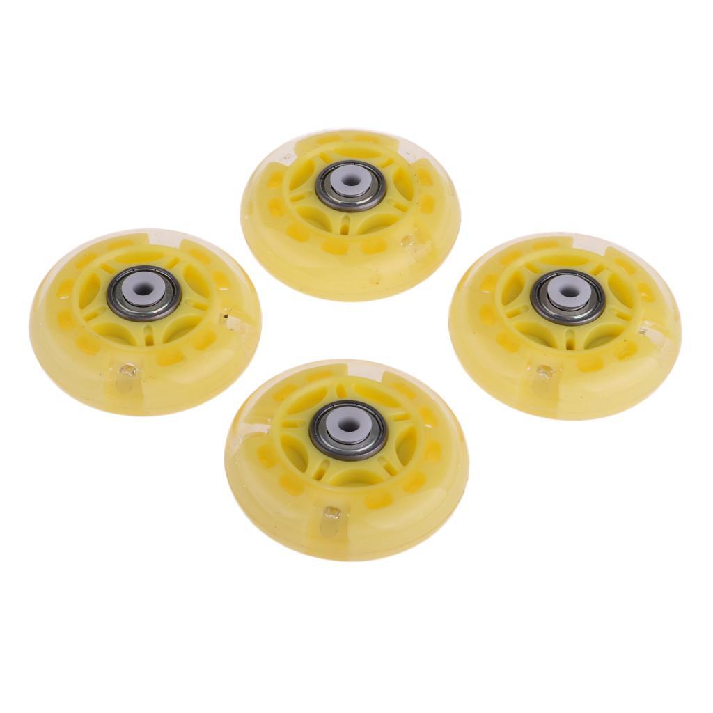 4Pcs Inline Sliding Flash PU Roller Skate Wheels for Skating Shoes