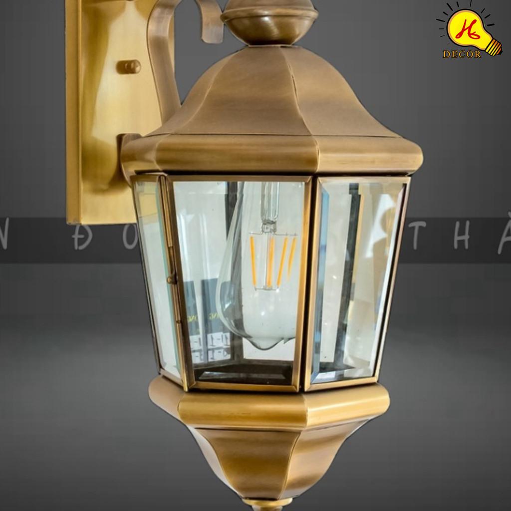 Đèn tường kính đồng ngoài trời HQ - mã TKD081 - chiếu sáng vàng lý tưởng, tiết kiệm điện, dễ bảo trì HQ DECOR (HÀNG NHẬP KHẨU)