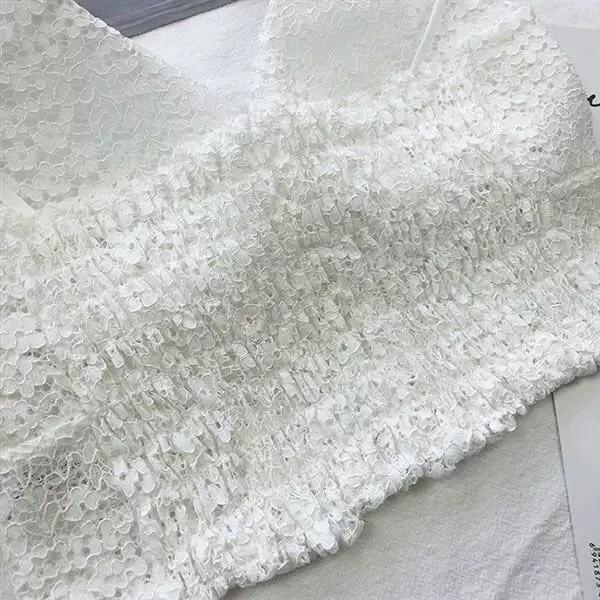 Áo bra ren hoa nhí 2 dây sợi mảnh có đệm mút