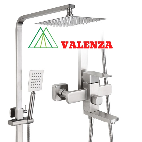 Bộ sen cây tắm đứng inox sus304 nóng lạnh Valenza SCV-01 cao cấp