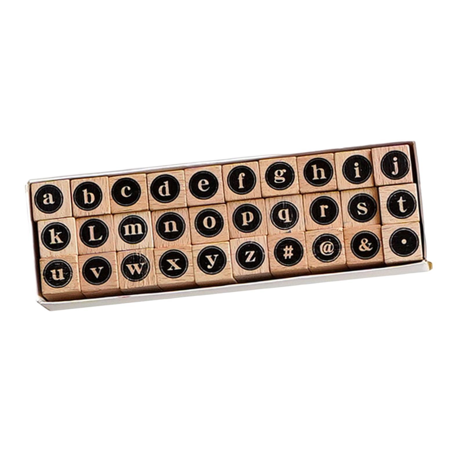 2 Set of Wooden Letters Rubber Stamp Set Scrapbook Stationery DIY Art