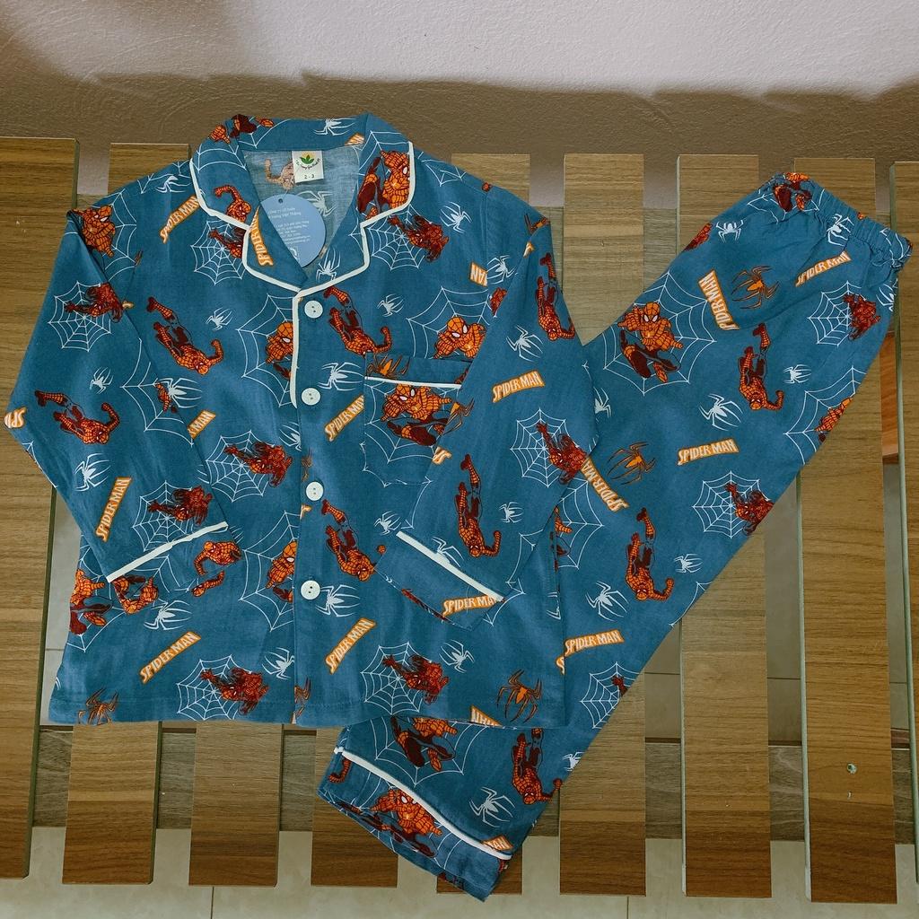 Bộ pijama lanh bé trai quần dài, áo dài B70.2103 - Thời Trang Gia Đình VT