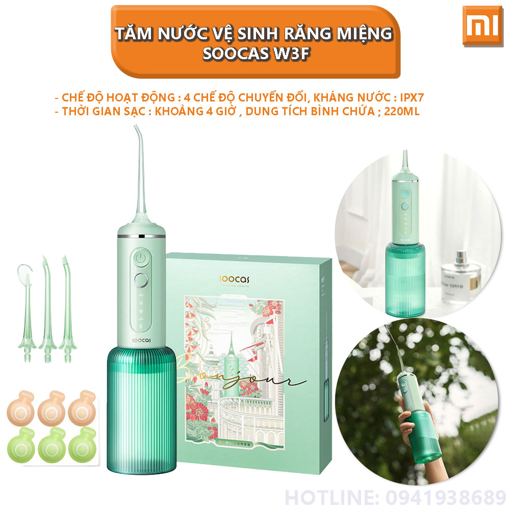 Tăm nước vệ sinh răng miệng Soocas W3F - Hàng nhập khẩu