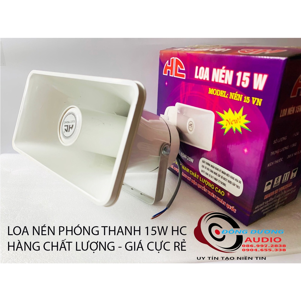 LOA NÉN 15W ÁNH DƯƠNG - PHỄU NHỰA HÌNH CHỮ NHẬT 25X13CM - LOA THÔNG BÁO TIẾNG RAO - GIÁ 1 CÁI