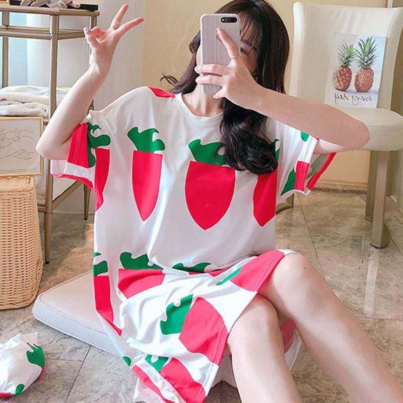 Đầm Ngủ Ngắn Tay Dáng Rộng Xinh Xắn Dành Cho Nữ