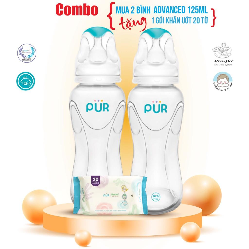 Combo 2 bình Pur Advanced 250ml cho bé từ 3 - 6 tháng