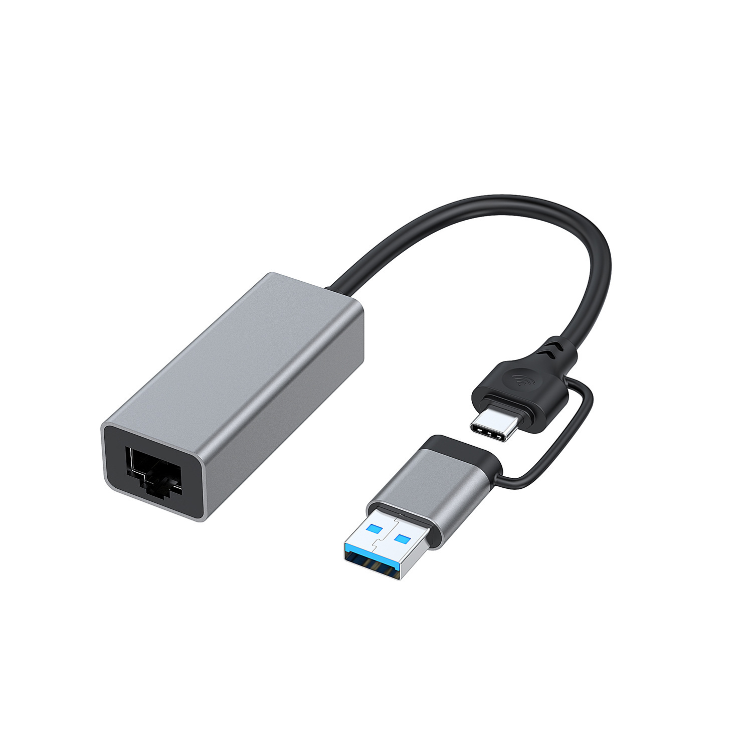 Cáp Chuyển Đổi 2 Đầu USB/ Type C Ra Mạng Lan RJ45 1000Mbps/Gigabit Ethernet SeaSy, Chuyển Đổi 2 Đầu USB/ Type C Ra Mạng Lan, Tích Hợp 3 Cổng USB 3.0, Tốc Độ Truyền 1000Mbps, Tương Thích Với Các Mạng Internet Và Hệ Điều Hành - Hàng Chính Hãng