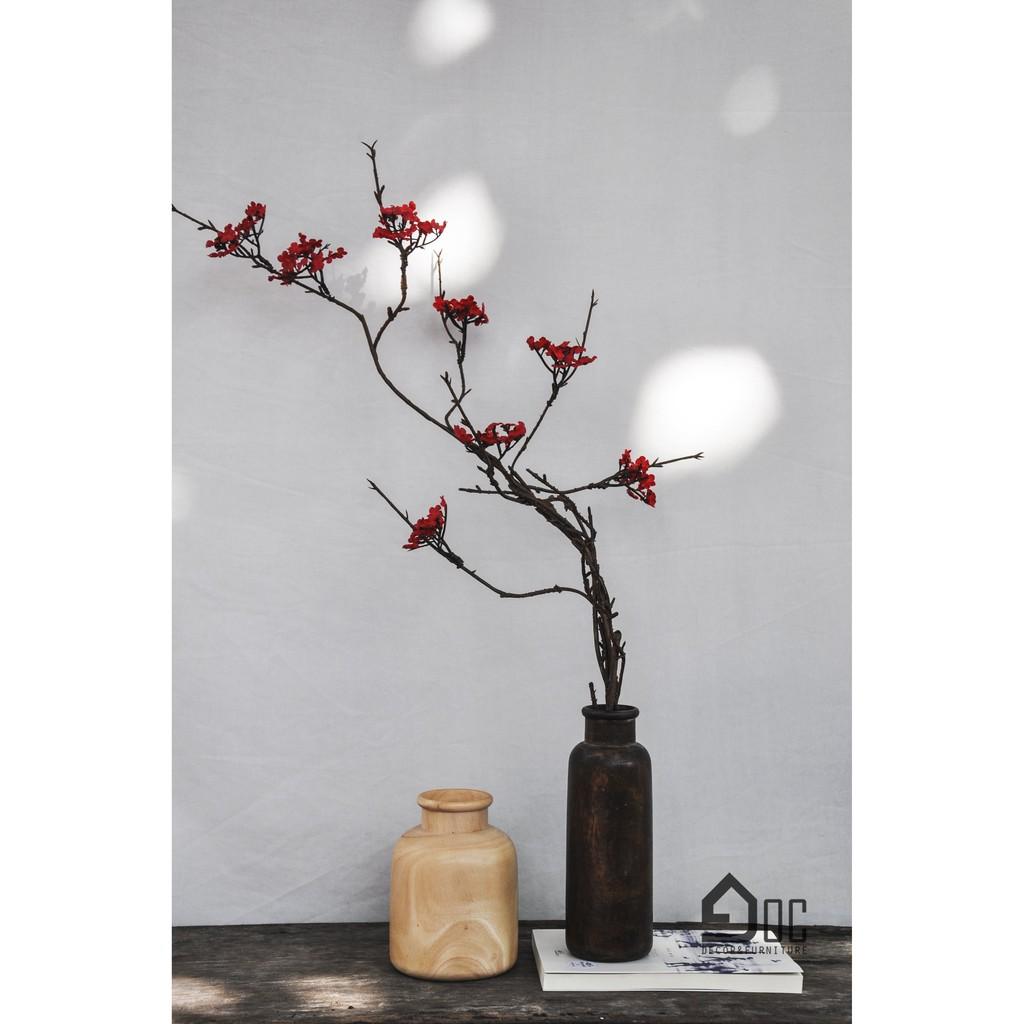 Cành hoa giả Đào Tuyết đẹp trang trí, decor phòng khách, nhà hàng, quán coffee