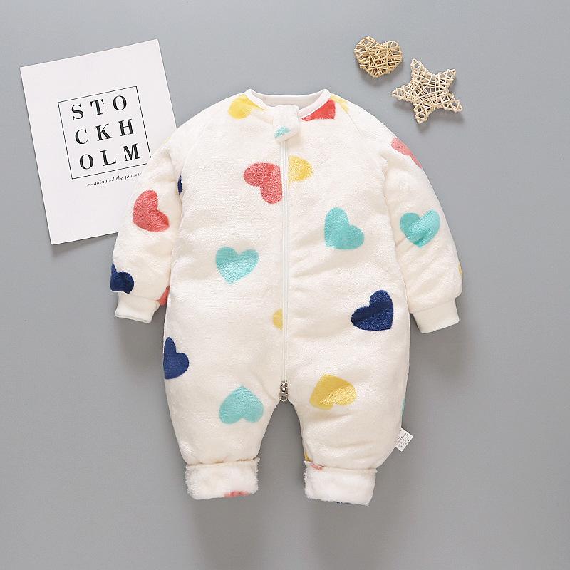 Thu Đông Cho Bé Gái Bé Trai Áo Liền Quần Hình Hoạt Hình Dễ Thương Họa Tiết Dép Nỉ Túi Ngủ Trẻ Em Tổng Thể Jumpsuit Sơ Sinh Trẻ Em Quần Áo