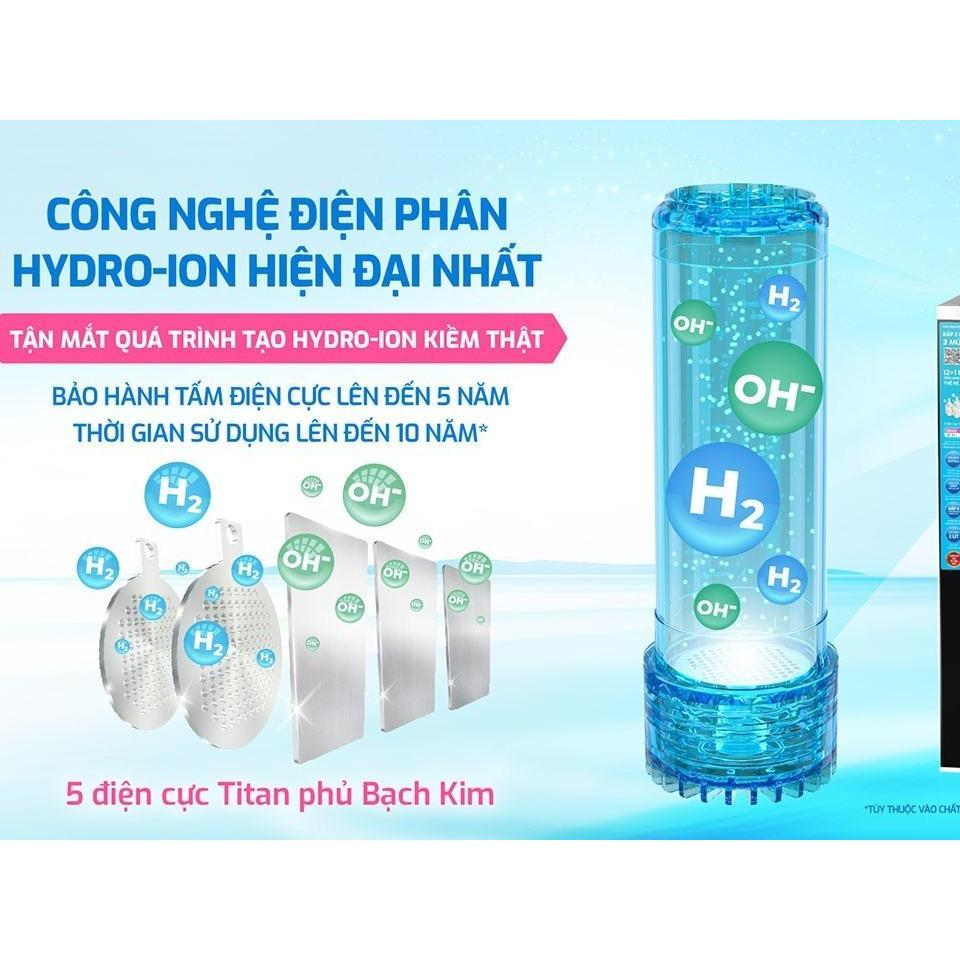 Máy lọc nước nóng lạnh Hydro-ion kiềm Karofi KAE-S86 PRO, 5 tấm điện cực, 6 chế độ nước