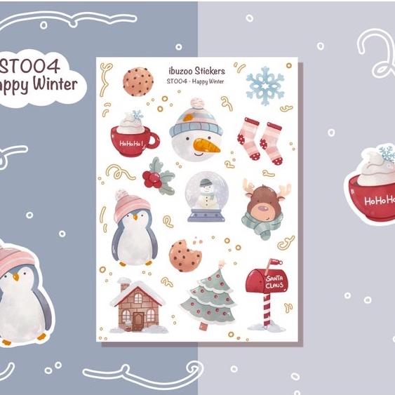 Hình ảnh Sticker sheet happy winter - chuyên dán, trang trí sổ nhật kí, sổ tay | Bullet journal sticker Sticker sheet Unim021