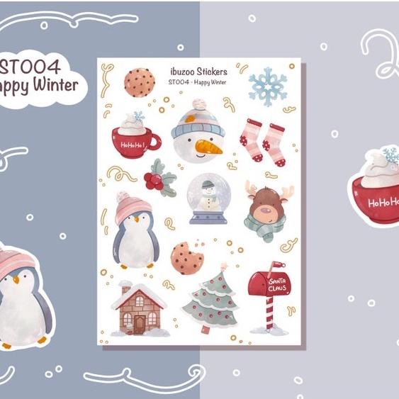 Sticker sheet happy winter - chuyên dán, trang trí sổ nhật kí, sổ tay | Bullet journal sticker Sticker sheet Unim021