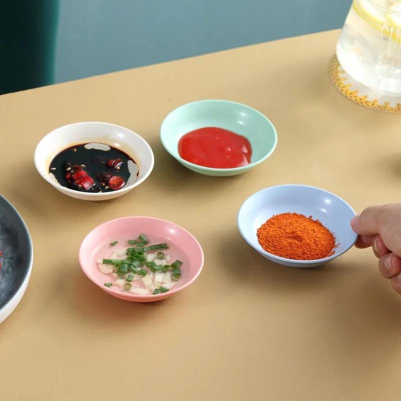 1 chén đựng nước chấm hình tròn bằng nhựa lúa mạch