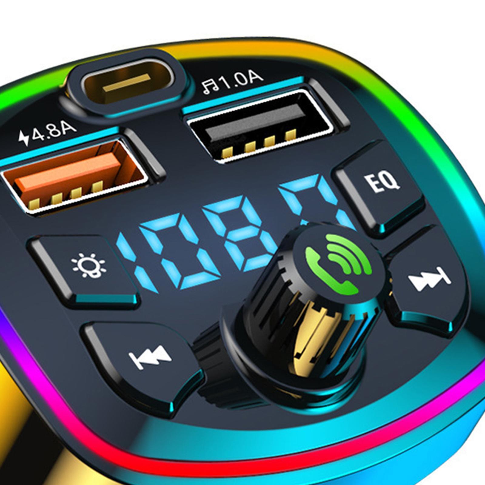 Car Bluetooth Transmitter Bluetooth 5.0 Cigarette Lighter with 2 USB Port