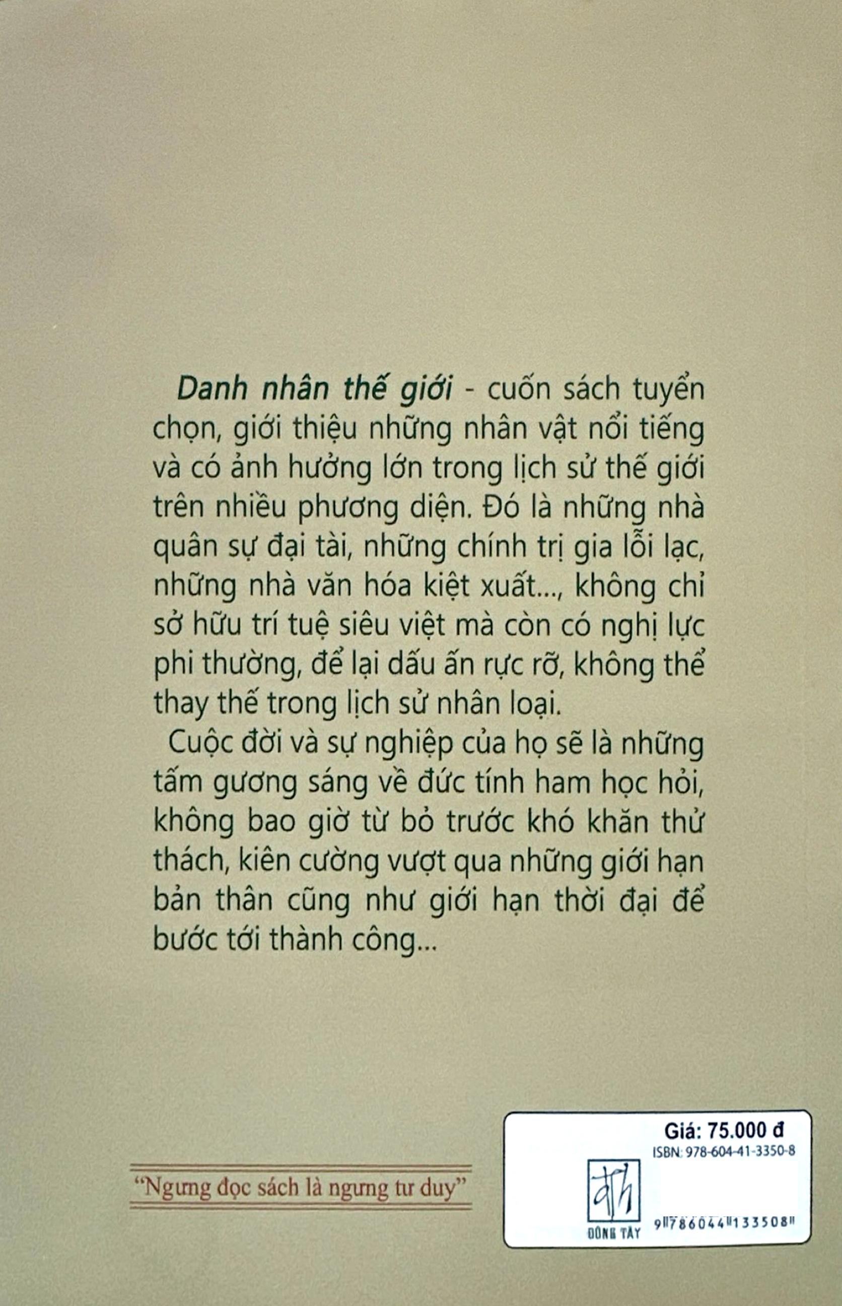 Sách - Danh Nhân Thế Giới