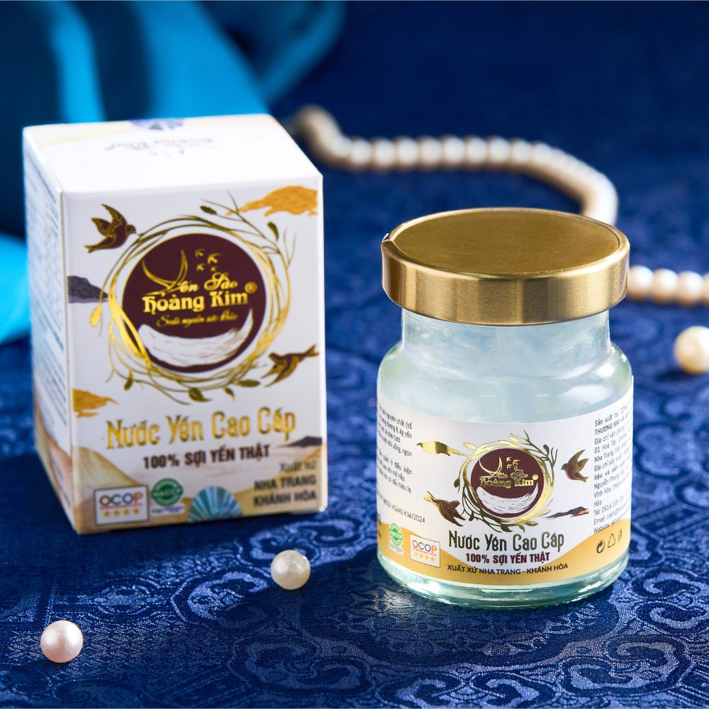 combo 10 hũ Nước yến cao cấp 1g yến khô nguyên chất chưng tiệt trùng Yến sào Hoàng Kim hộp 1 hũ x70ml