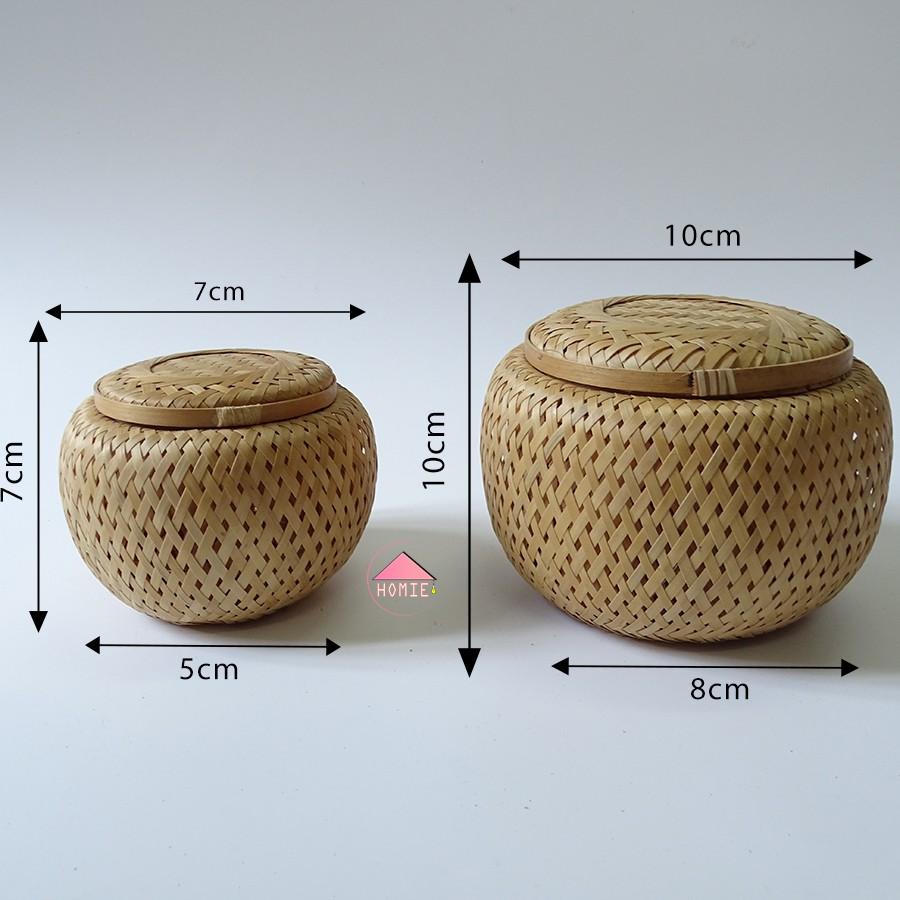 Hộp tre đan 2 lớp đựng đồ dùng đa năng