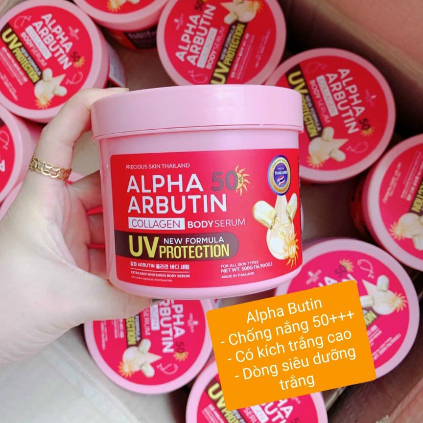 Kem Dưỡng Trắng Chống Nắng Toàn Thân Alpha Arbutin Collagen SPF50 New UV Cream Protection 500ml ( không xuất hóa đơn đỏ )