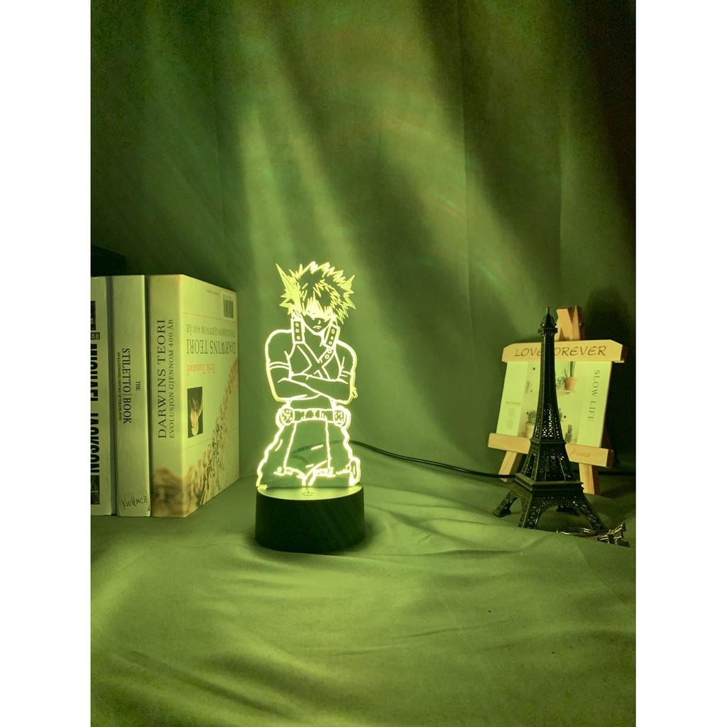 Đèn Ngủ 3D Katsuki Bakugo - Trang Trí Phòng Ngủ Nightlight Đổi Màu Để Bàn