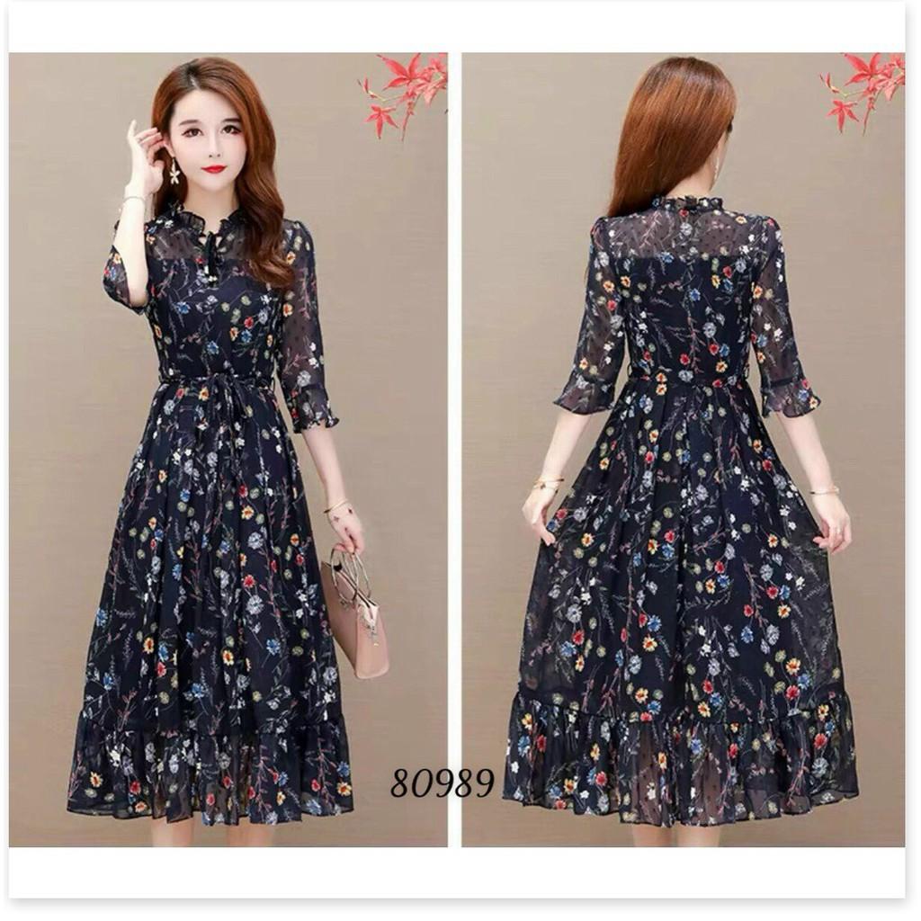 ĐẦM LỤA HOA NỮ CỰC HOT SANG TRỌNG CHO CÁC NÀNG