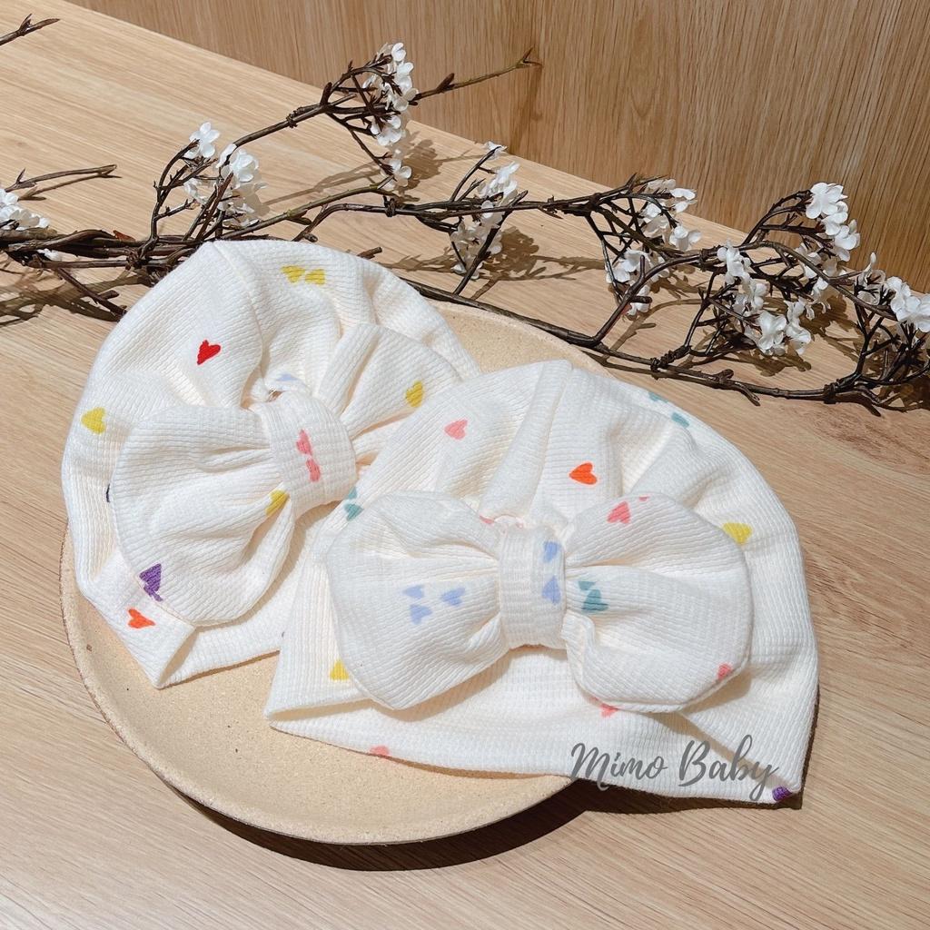 Mũ nón turban nơ cho bé gái 6-10kg Mimo Baby MTB62