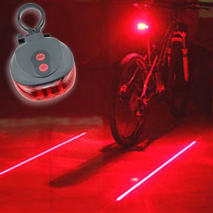 Đèn hậu led xe đạp cảnh báo 9 chế độ (gồm 7 chế độ cảnh báo led - 2 chế độ laser viền) Green Networks Group