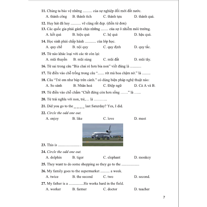 SÁCH - Bài tập dành cho học sinh thi trạng nguyên nhỏ tuổi lớp 5 (dùng chung cho các bộ sgk hiện hành)HA