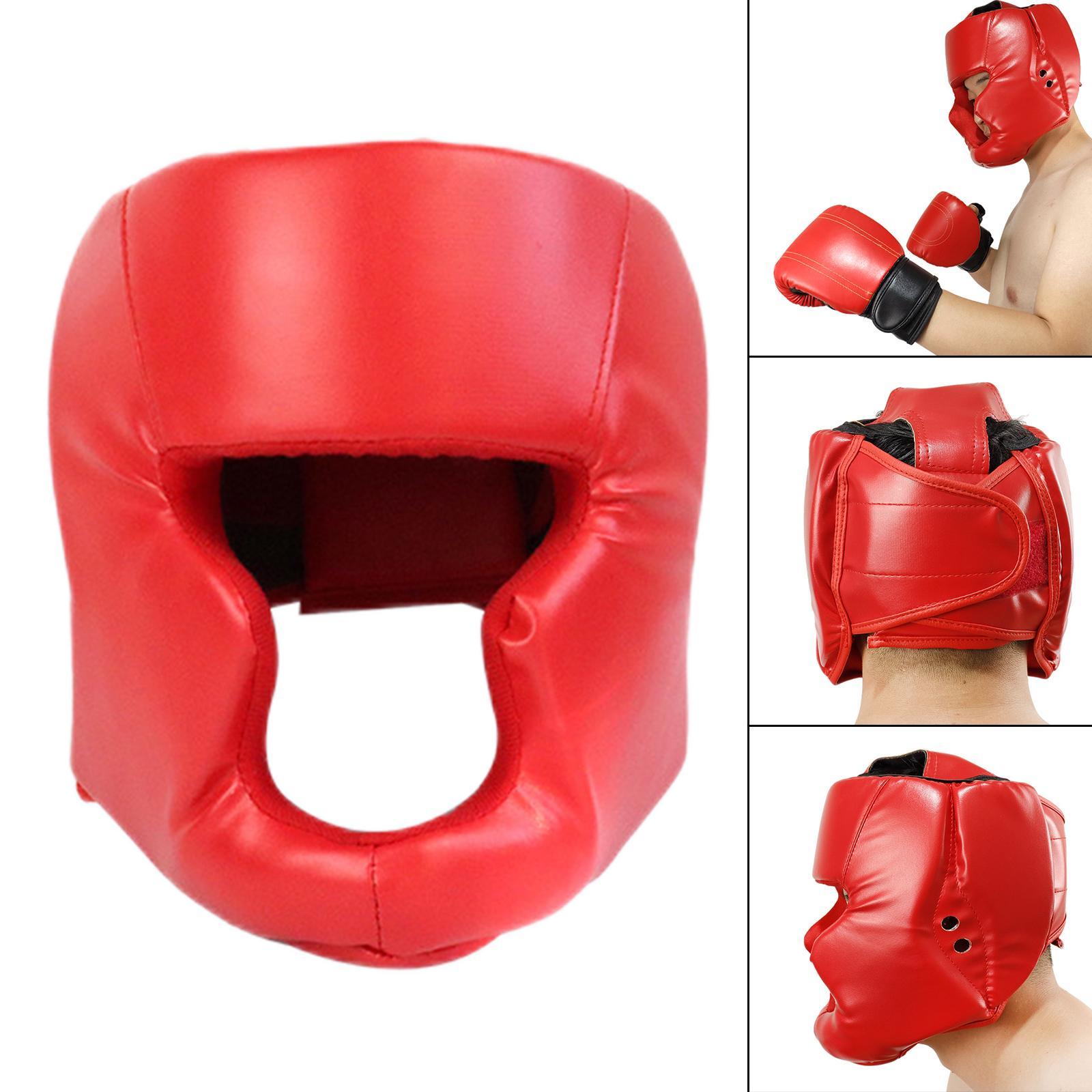 Head Guard Boxing Sparring Head Protector Mma Head Face 58 to 66CM Red