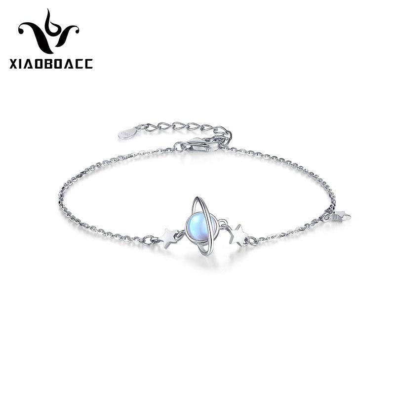 XiaoboACC Korean Fashion INS Moonstone Planet Aurora Bracelet 15CM+3.0CM