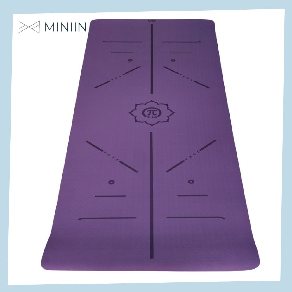 Thảm Tập Yoga Định Tuyến TPE 2 Lớp Cao Su Non Hàng Chính Hãng MINIIN + Bao Đựng Và Dây Buộc Thảm Tập Yoga - Rèn Luyện Sức Khoẻ