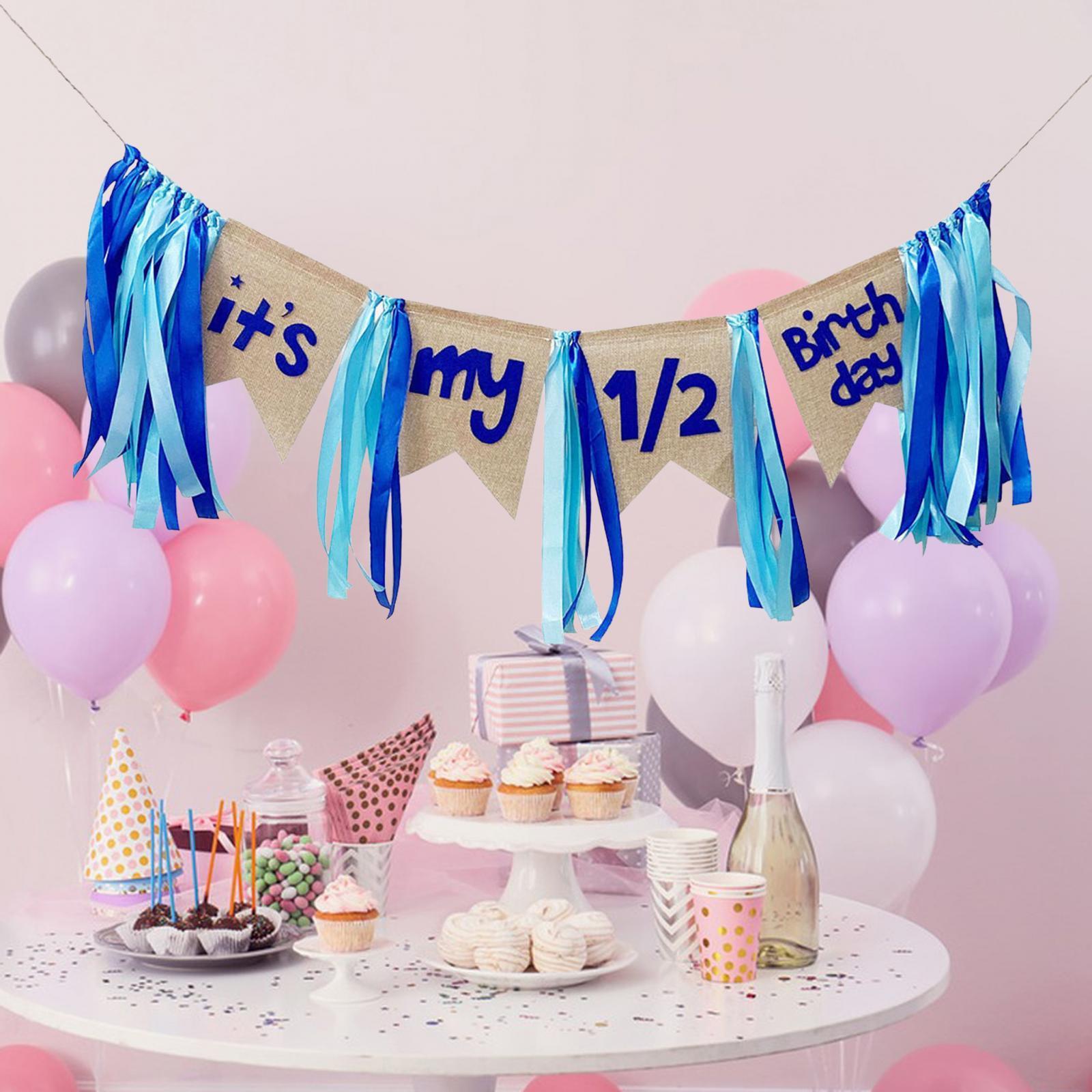 High Chair Banner Photo Prop 6 Months Banner for Party Baby Shower Birthday Girl Baby