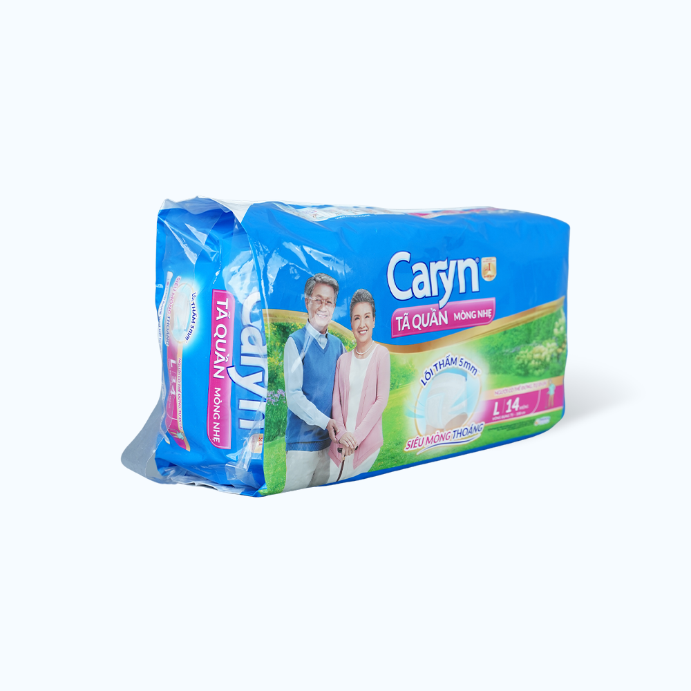 Tã quần mỏng nhẹ size L cho người lớn Caryn (14 miếng/gói)