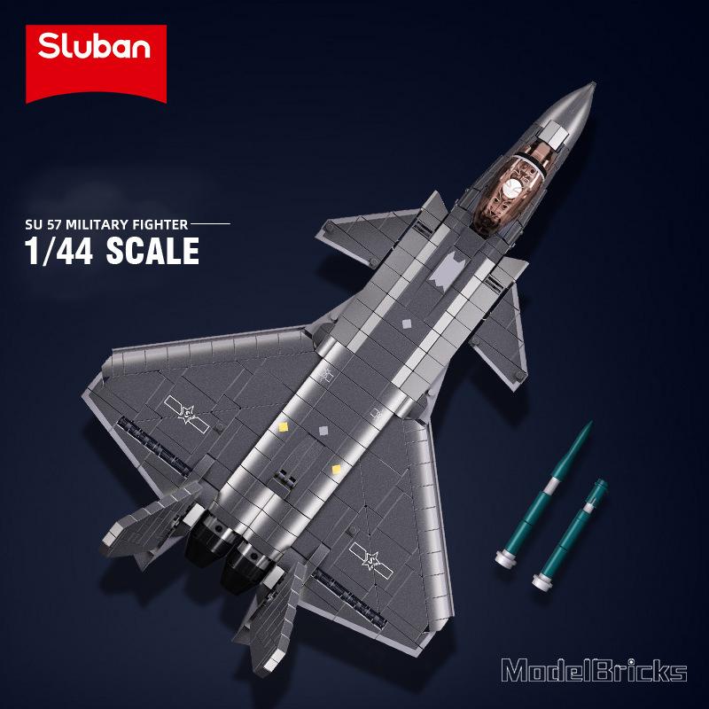 Đồ chơi Lắp ráp máy bay J-20, Sluban 1187 Air-craft Fighter, Xếp hình thông minh, Mô hình tiêm kích