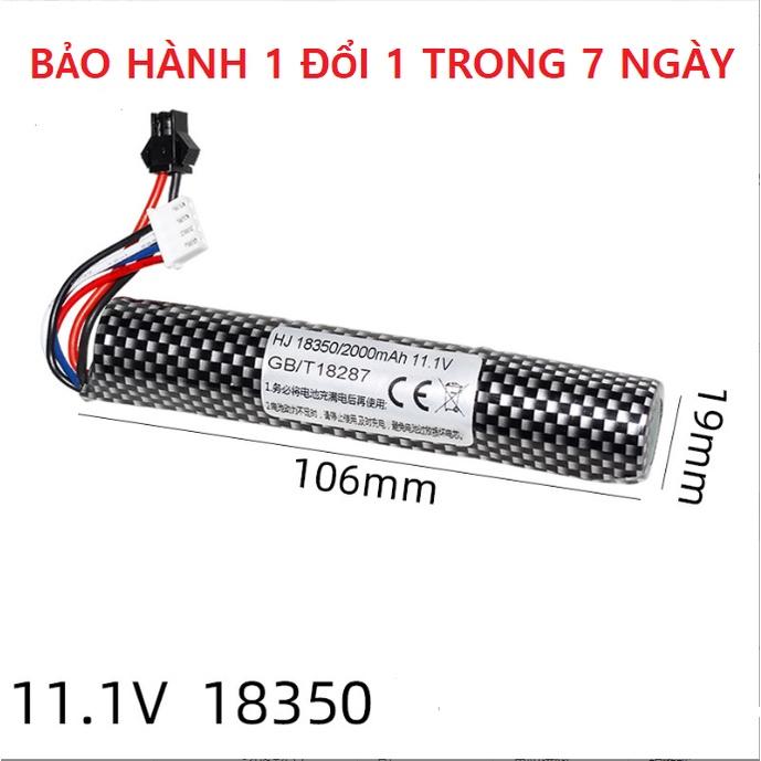 Pin tròn Súng Nerf - Súng Đạn Mềm - Súng Nước 18350 11.1v 2000mah xả 10c sạc lại