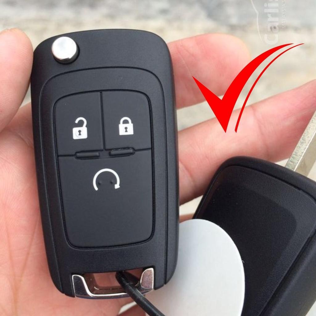 Bao da dành cho bọc ốp chìa khoá xe ô tô Chevrolet Colorado 2017 3 nút bấm, đề nổ từ xa Chev2B