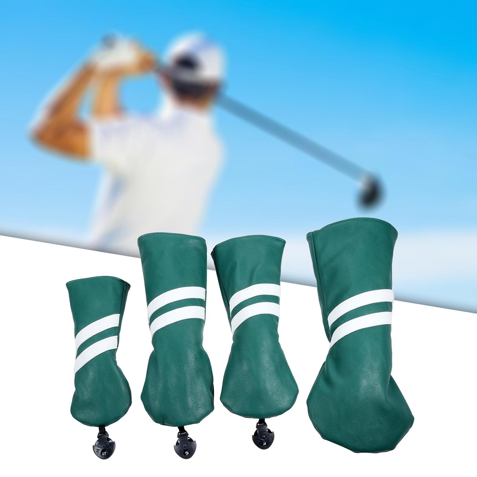 Golf Club Head Cover Protective Covers with Tags Long Neck Water Resistant