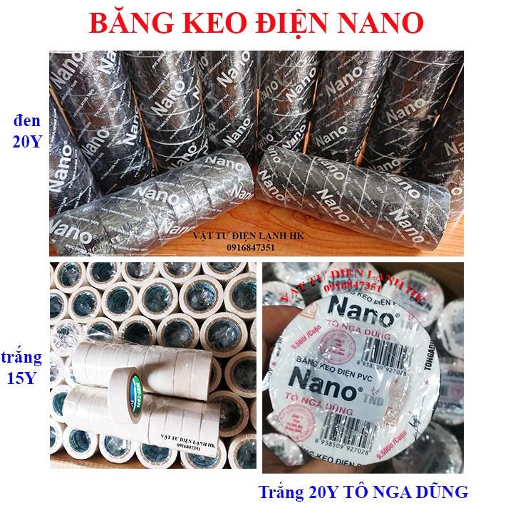 COMBO 1 cây băng dính điện -cuộn dài 20Y - siêu dính Nano đen - trắng