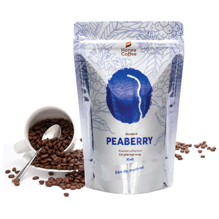 Cà Phê Hạt Rang Peaberry (Culi) Cơ Bản - Honee Coffee