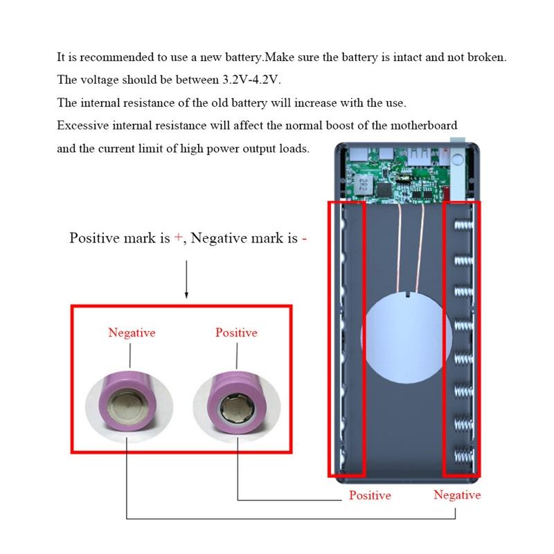 18650 Loại Phẳng cho Đầu Pin C16PD DIY Power Bank 5V-3A 9V-2A 12V-1.5A. Màu đen