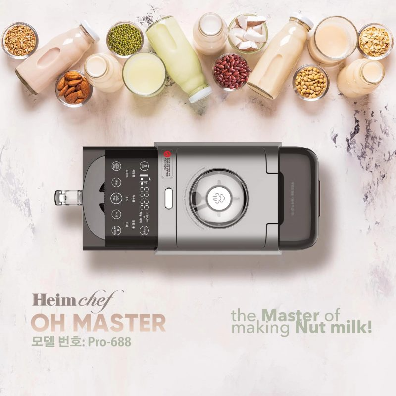 Máy Làm Sữa Hạt Heimchef Oh Master Pro-688, Máy Nấu Sữa Đậu Nành, Máy Xay Sinh Tố, Máy Pha Cà Phê, Nội Địa Hàn