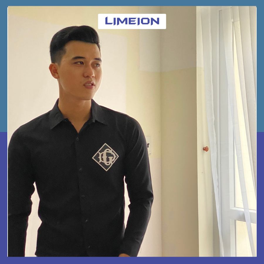 Áo Sơ Mi Dài Tay Công Sở In Thêu Logo DG LIMEION FASHION Kiểu Dáng Hiện Đại Thanh Lịch Trẻ Trung  ITTD06