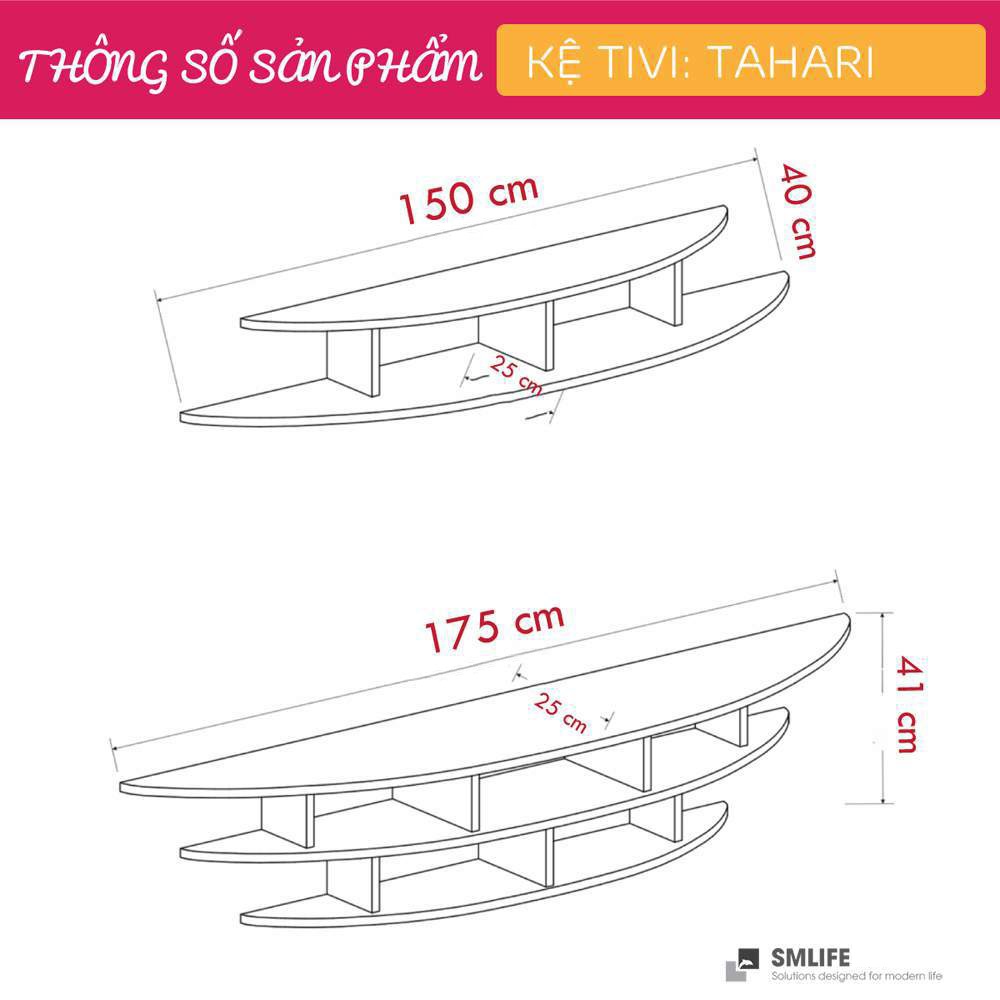 Kệ Tivi gỗ hiện đại SMLIFE Tahari