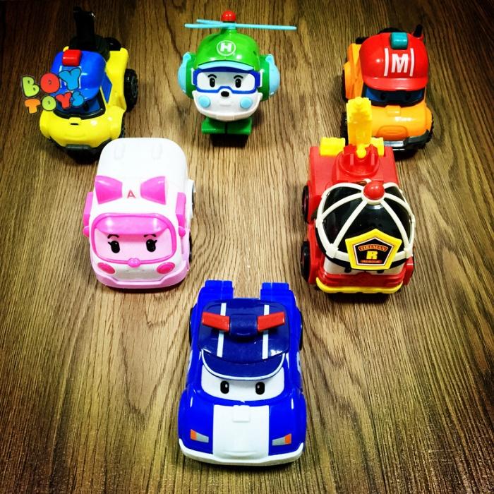 Hộp đồ chơi biệt đội 6 xe Robocar Poli biến hình 2 trong 1