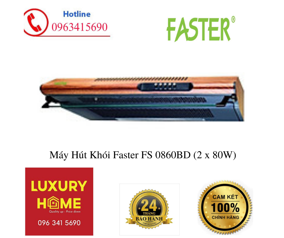 Máy Hút Khói Faster FS 0860BD (2 x 80W) - Hàng chính hãng